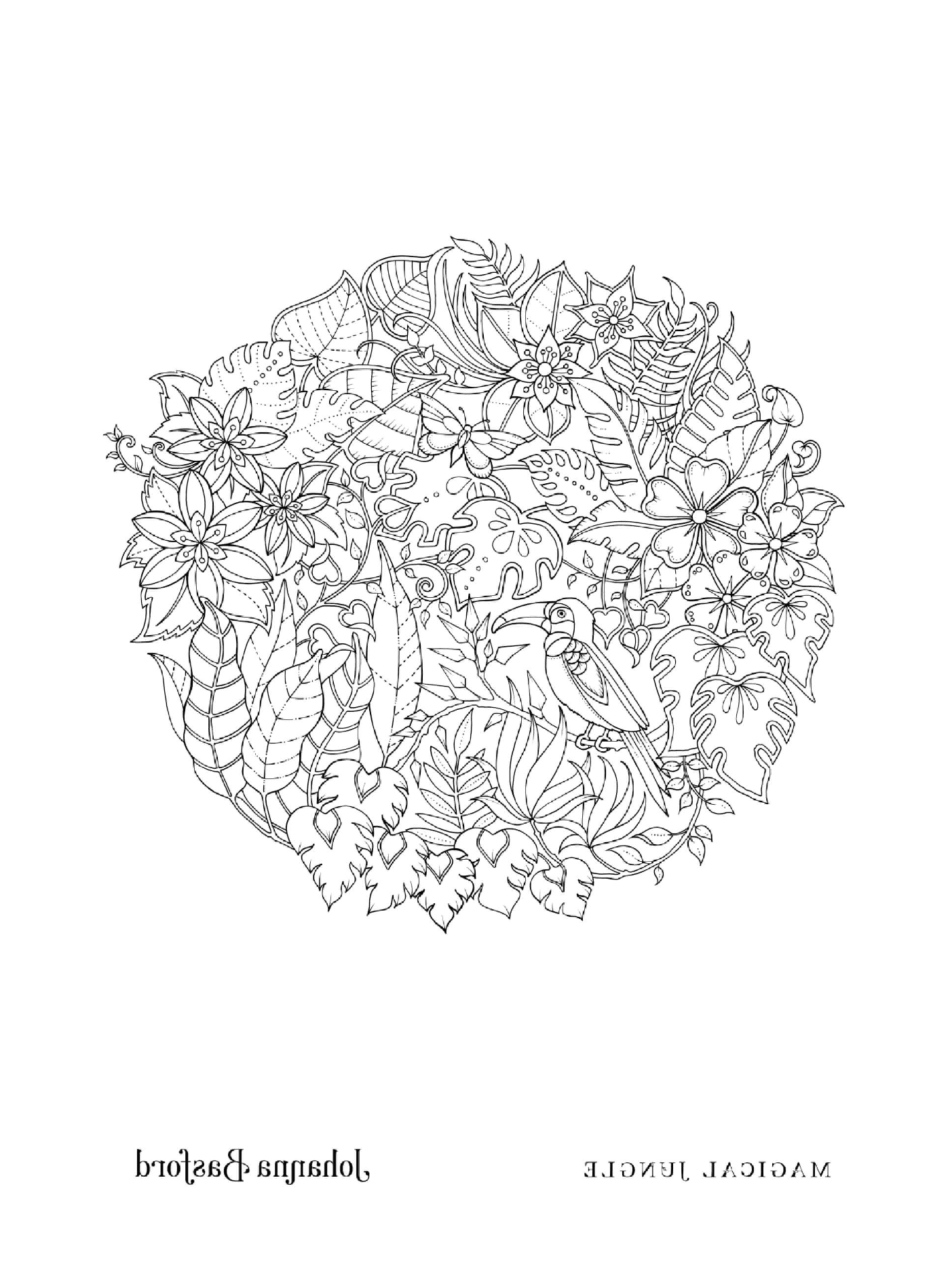   Un cercle avec une abondance de fleurs 