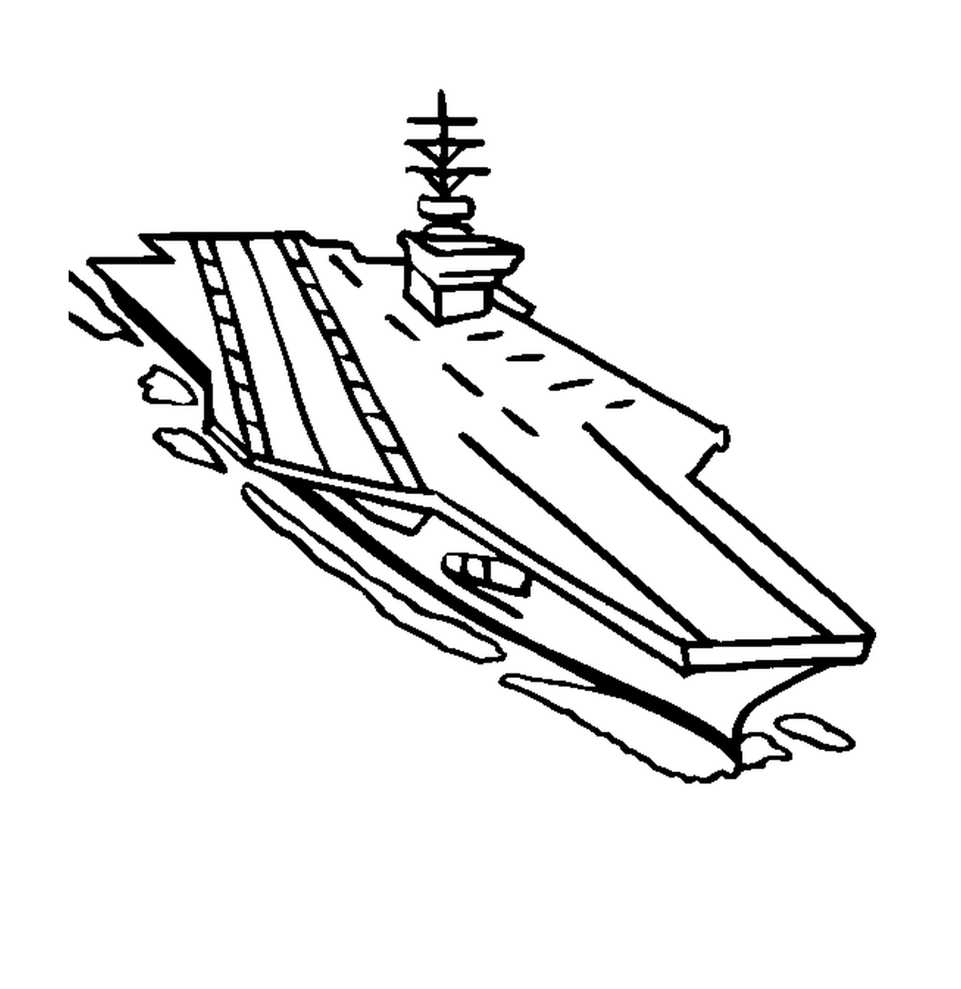   Un porte-avions sur l'eau 