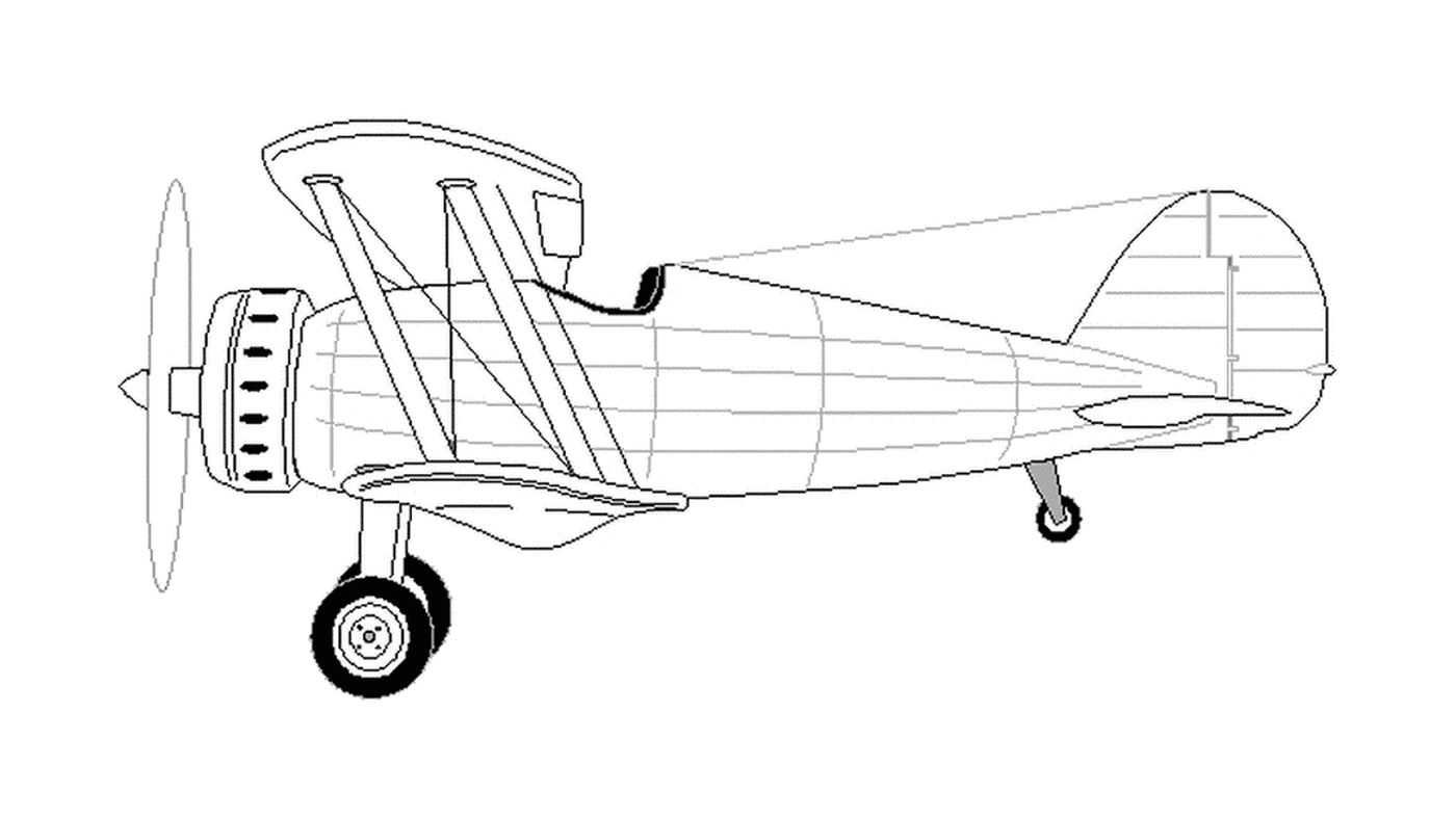   Un avion est représenté de profil 