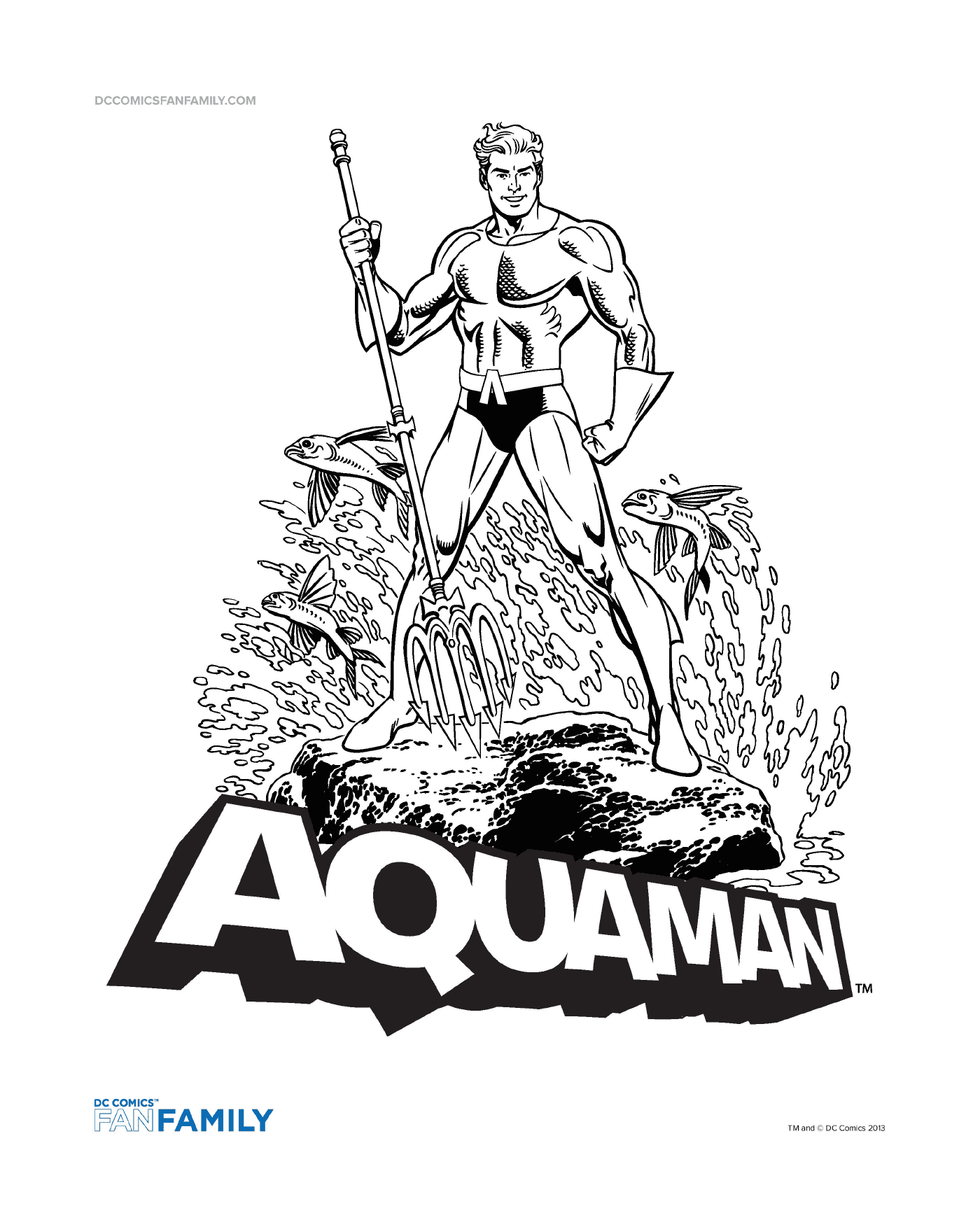   Aquaman tenant une lance 