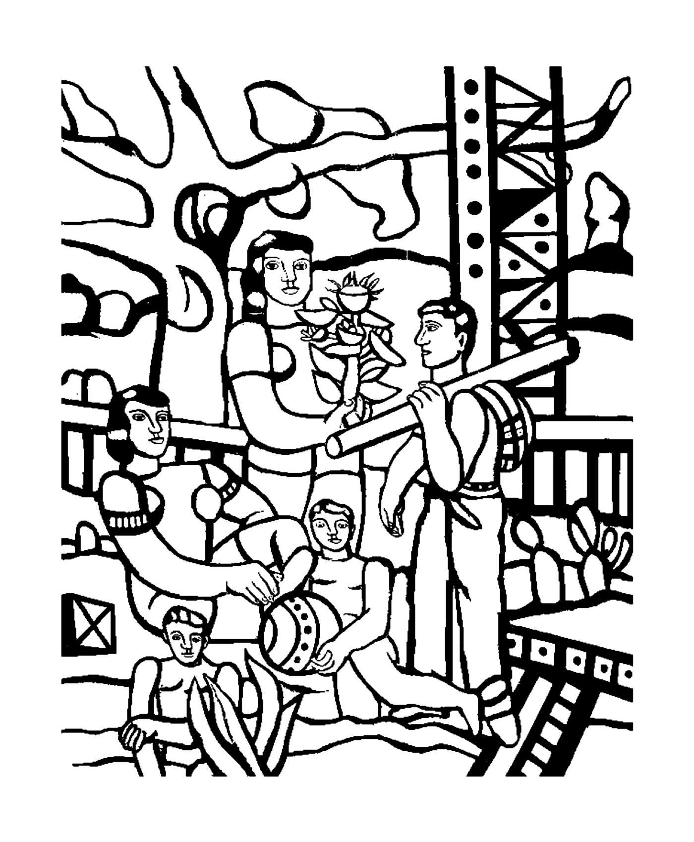   un groupe de personnes selon Fernand Léger 