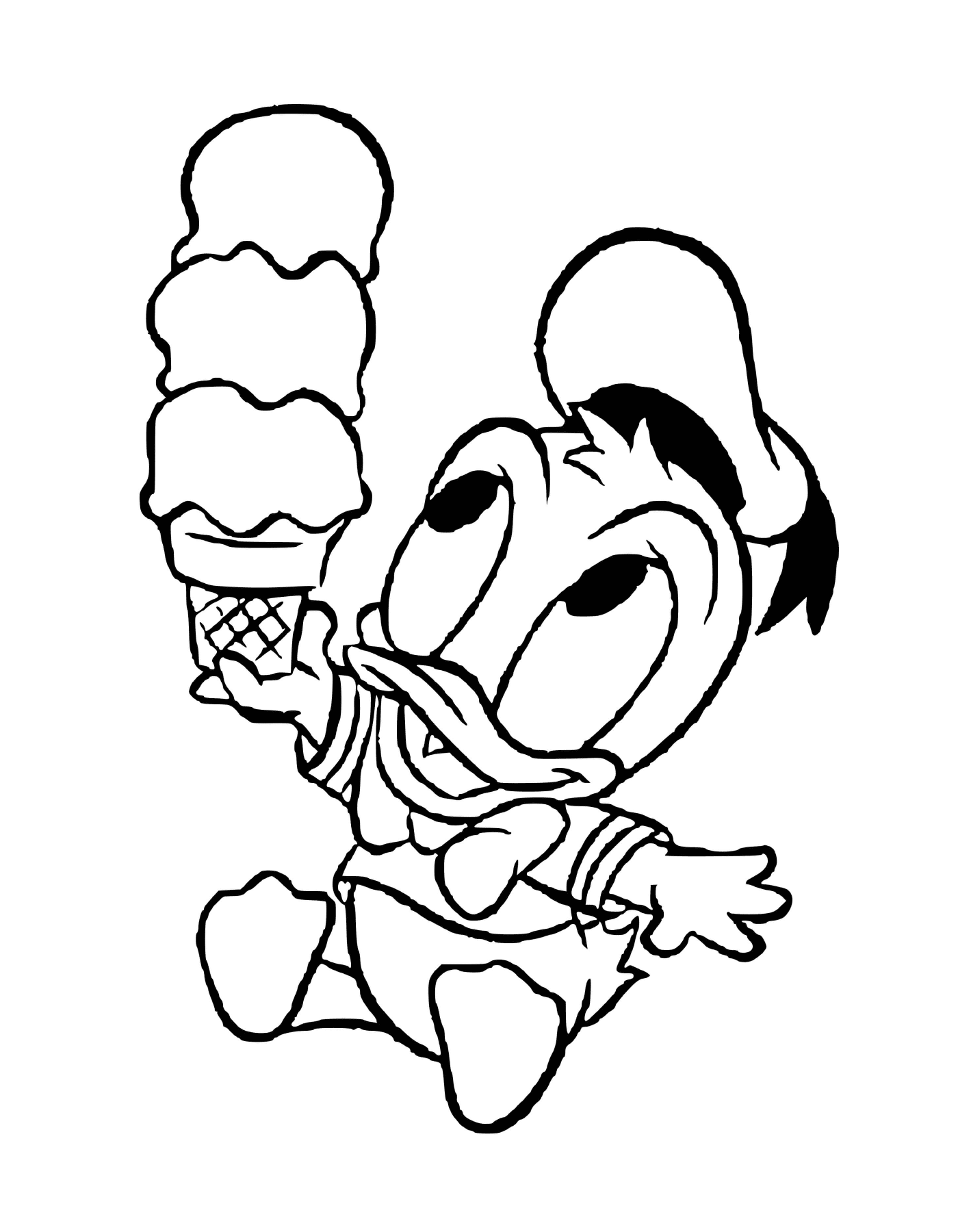   Donald Duck bébé adore la crème glacée 