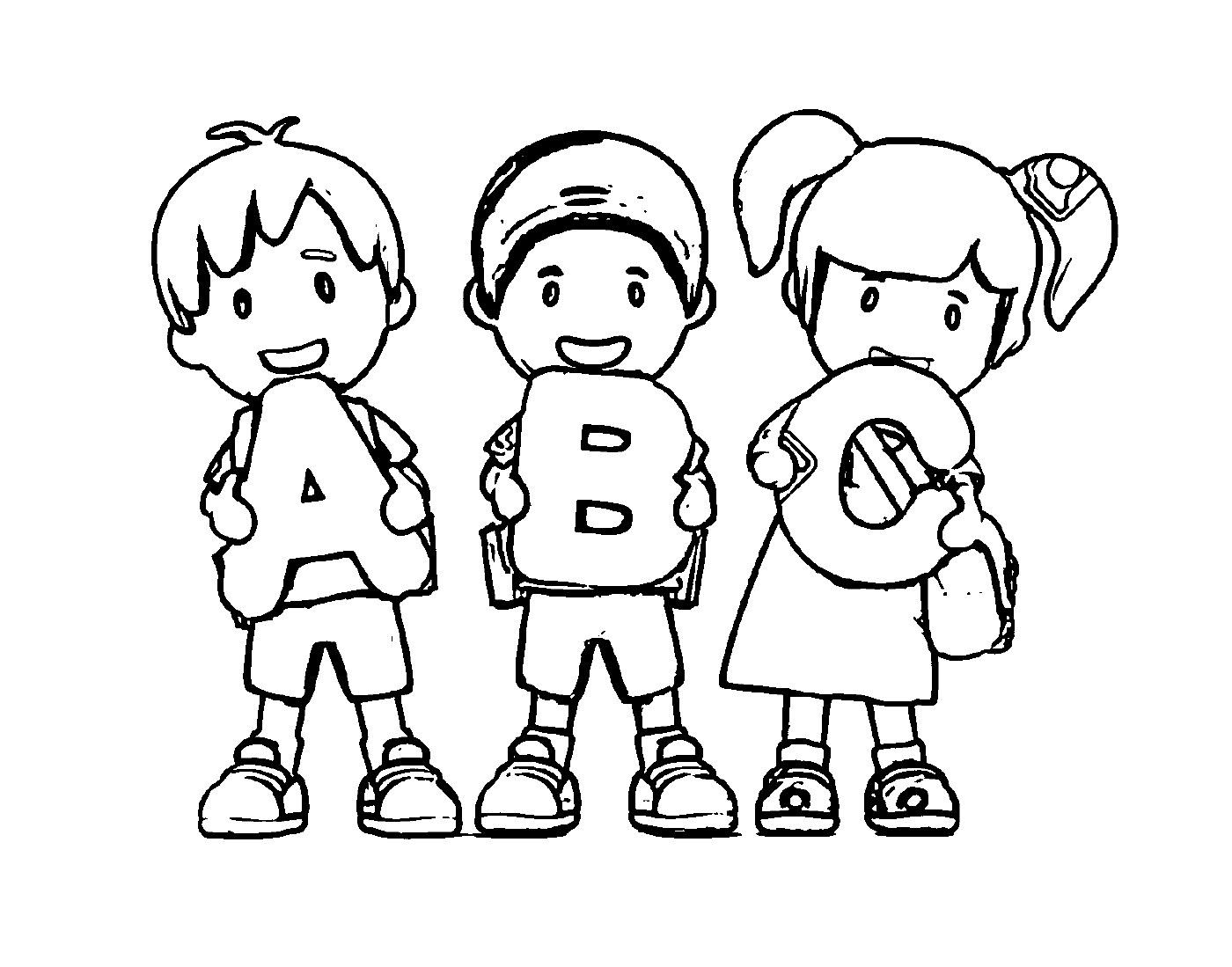   Enfants avec lettres ABC 