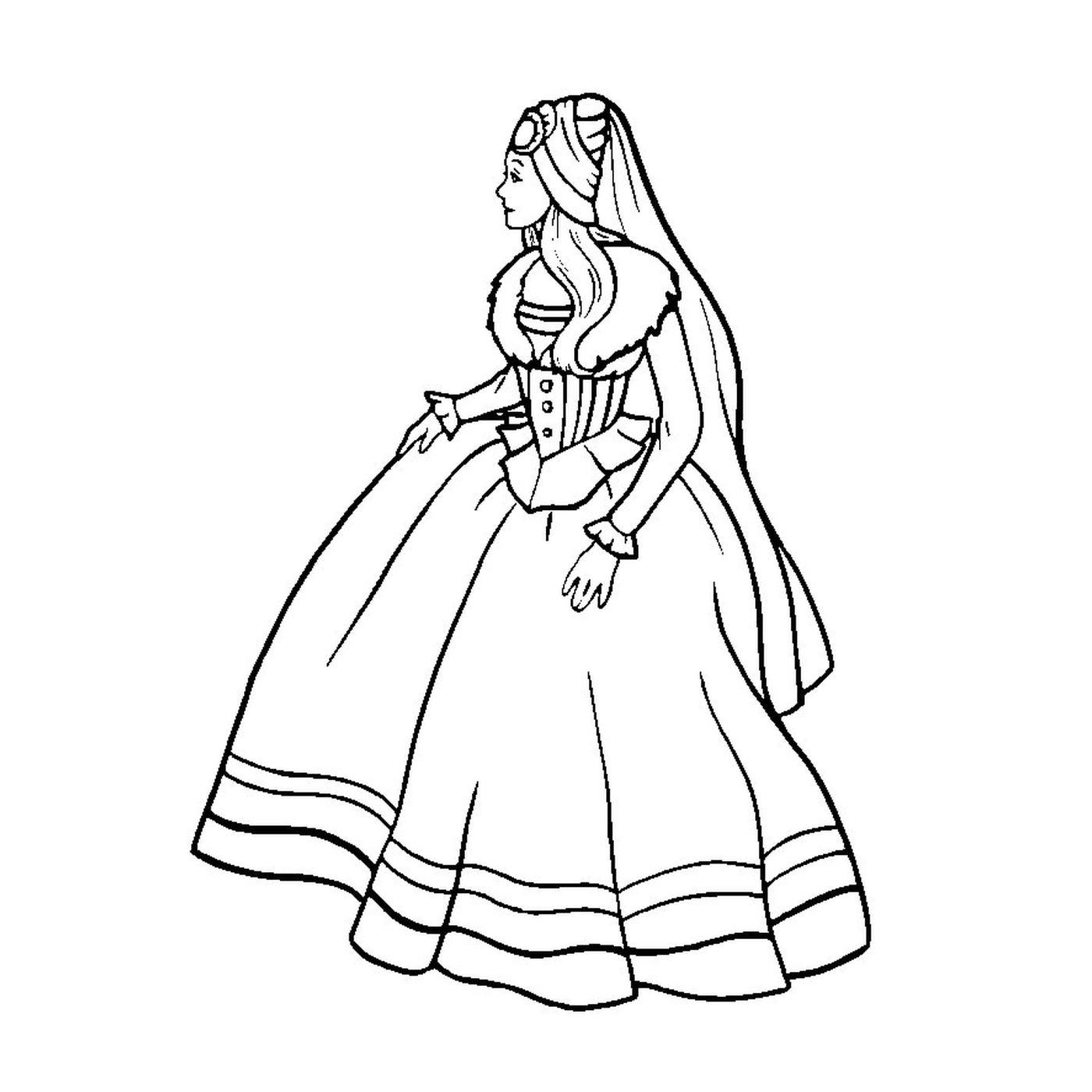   Barbie cœur princesse avec une femme en robe 