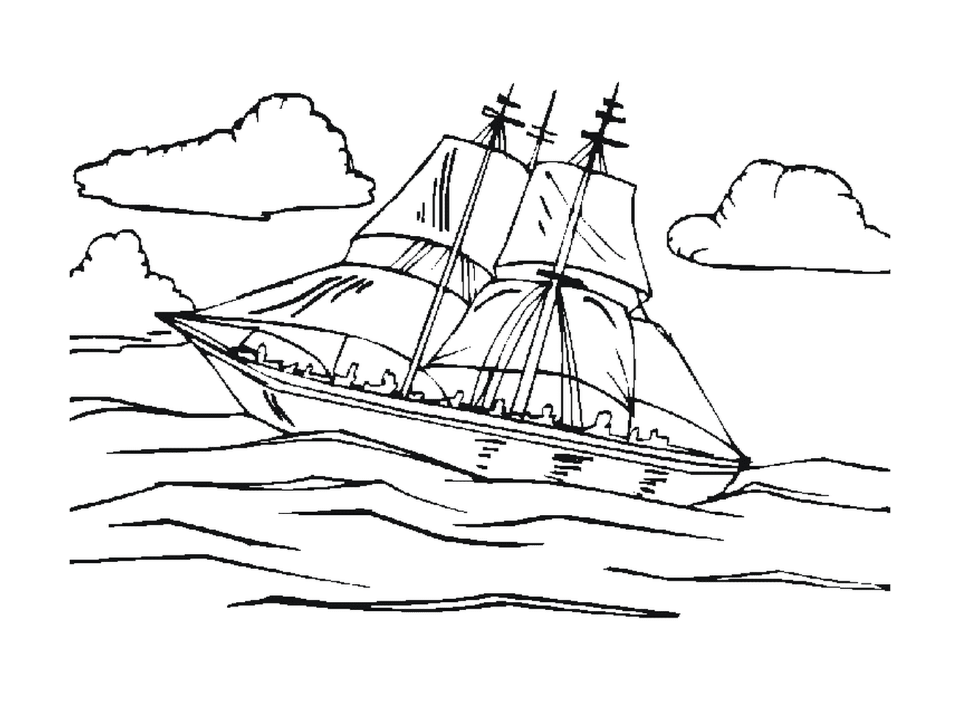   Un voilier en mer 