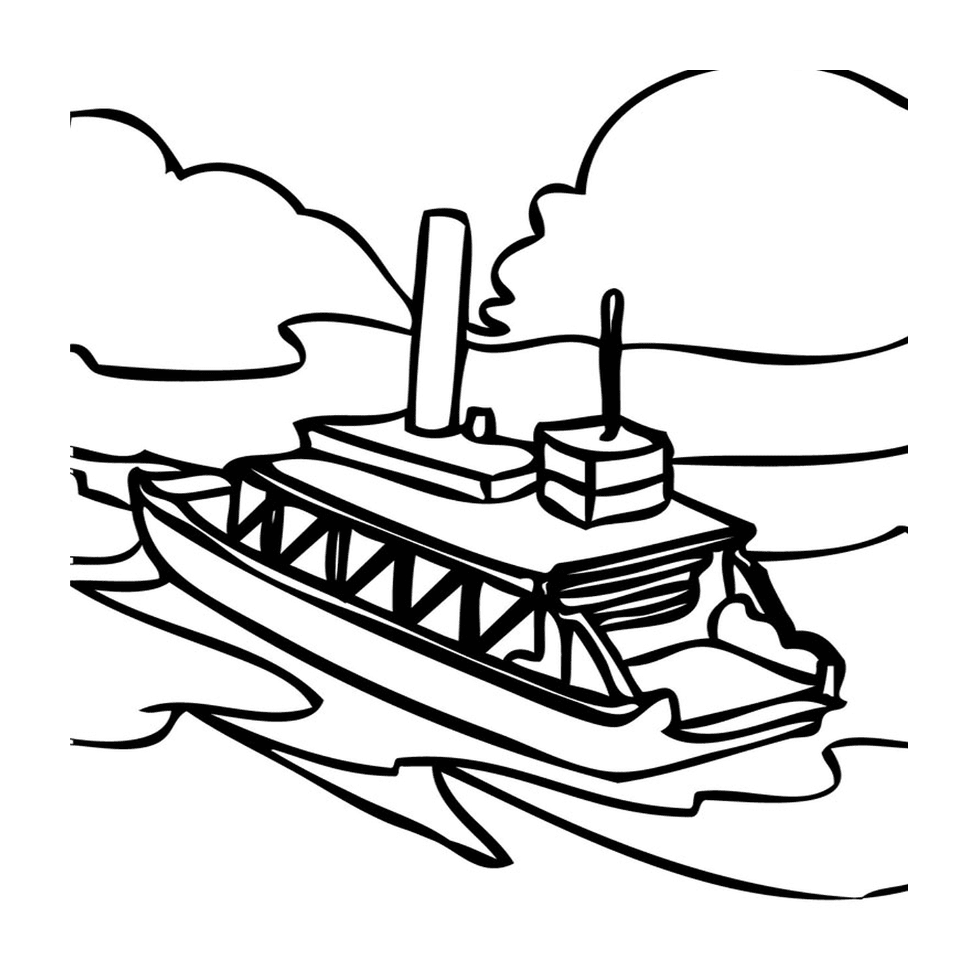   Un bateau-mouche sur l'eau 
