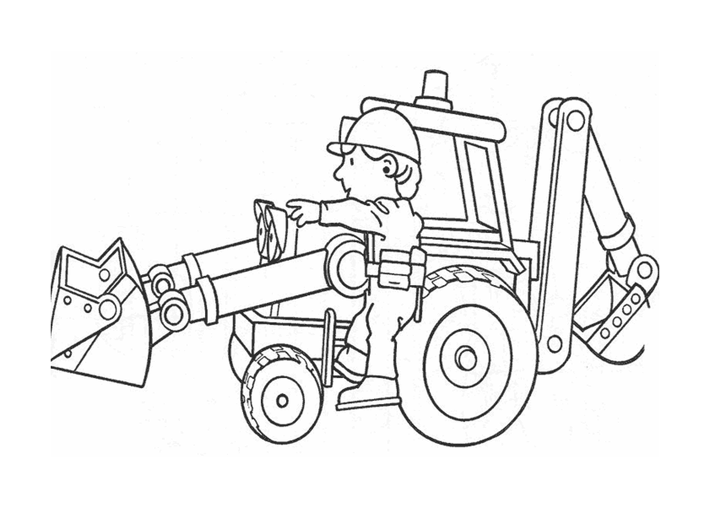   Un homme assis sur un tracteur 