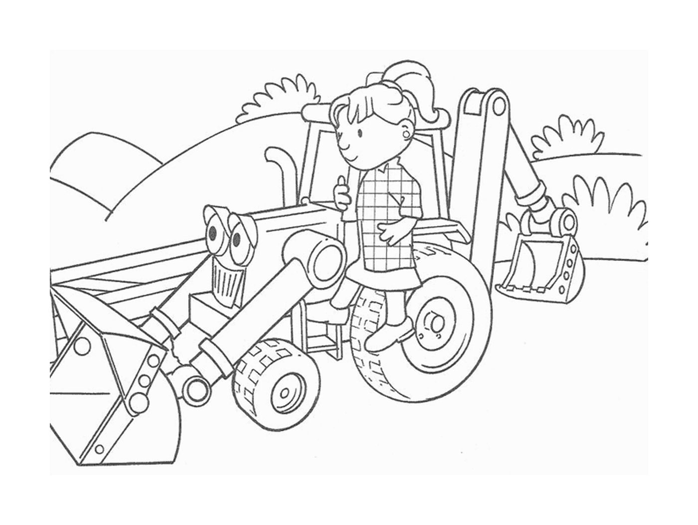   Une fille dans un tracteur 