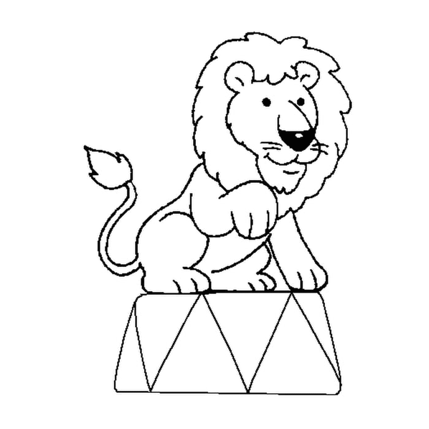   Lion roi sur son trône 