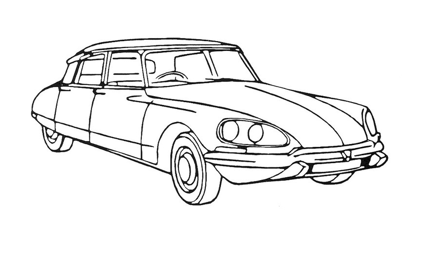   Voiture Citroën ancienne en dessin 