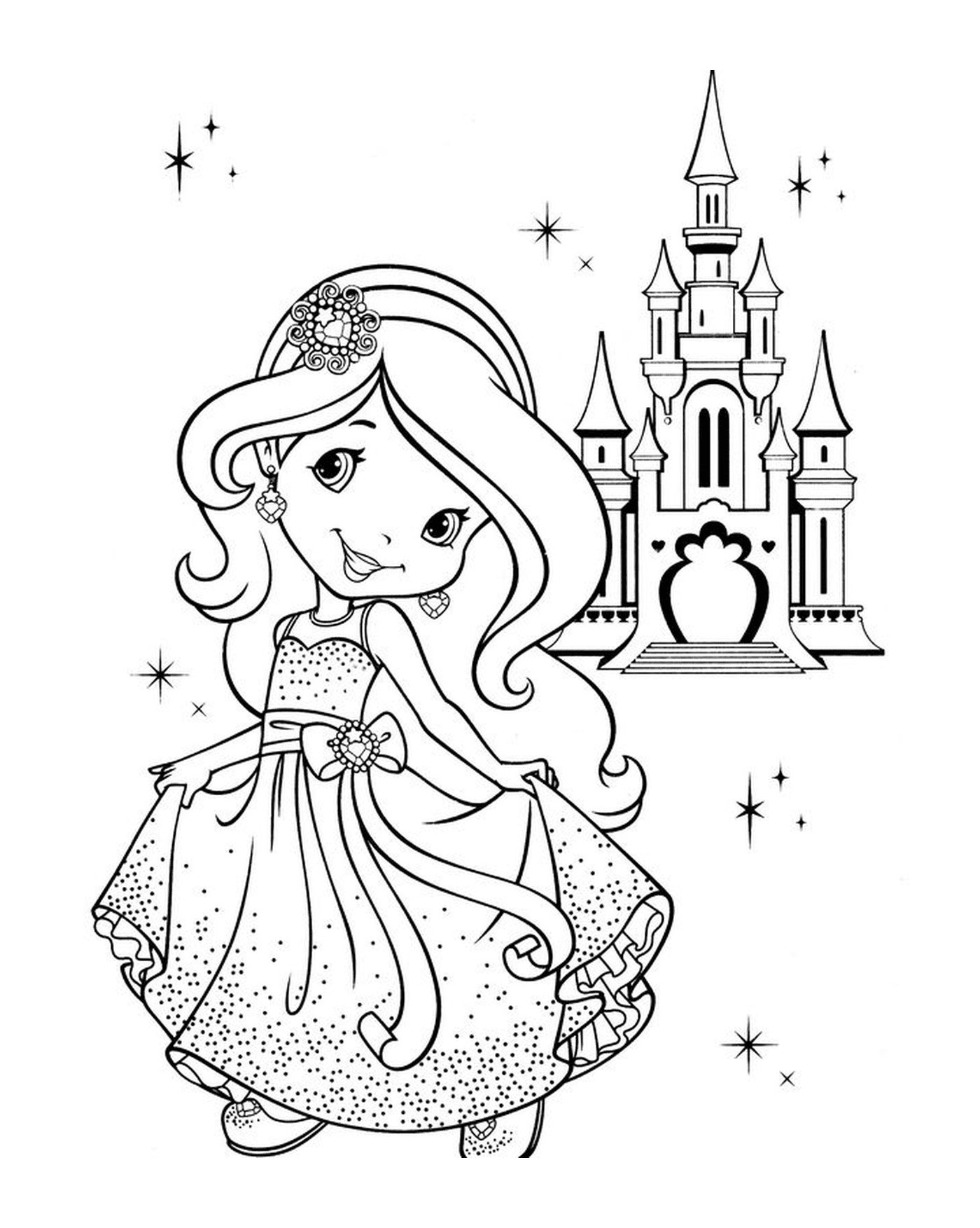   La princesse Charlotte devant son château 