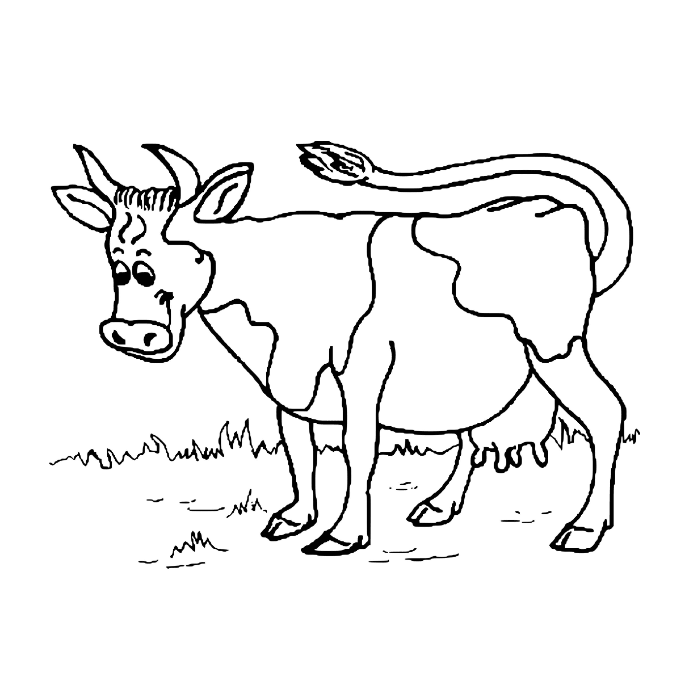   Vache joyeuse dans une ferme 