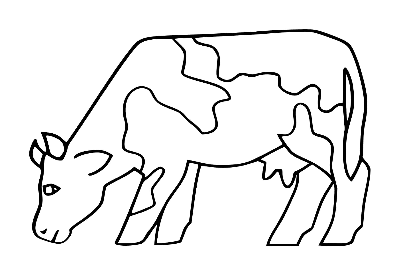  Vache mangeant de l'herbe 
