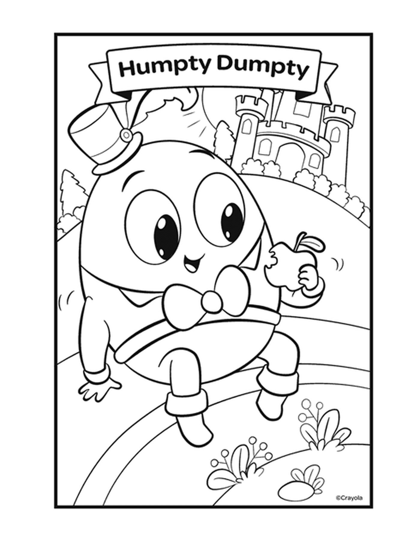   La comptine Humpty Dumpty avec un personnage en forme d'œuf 