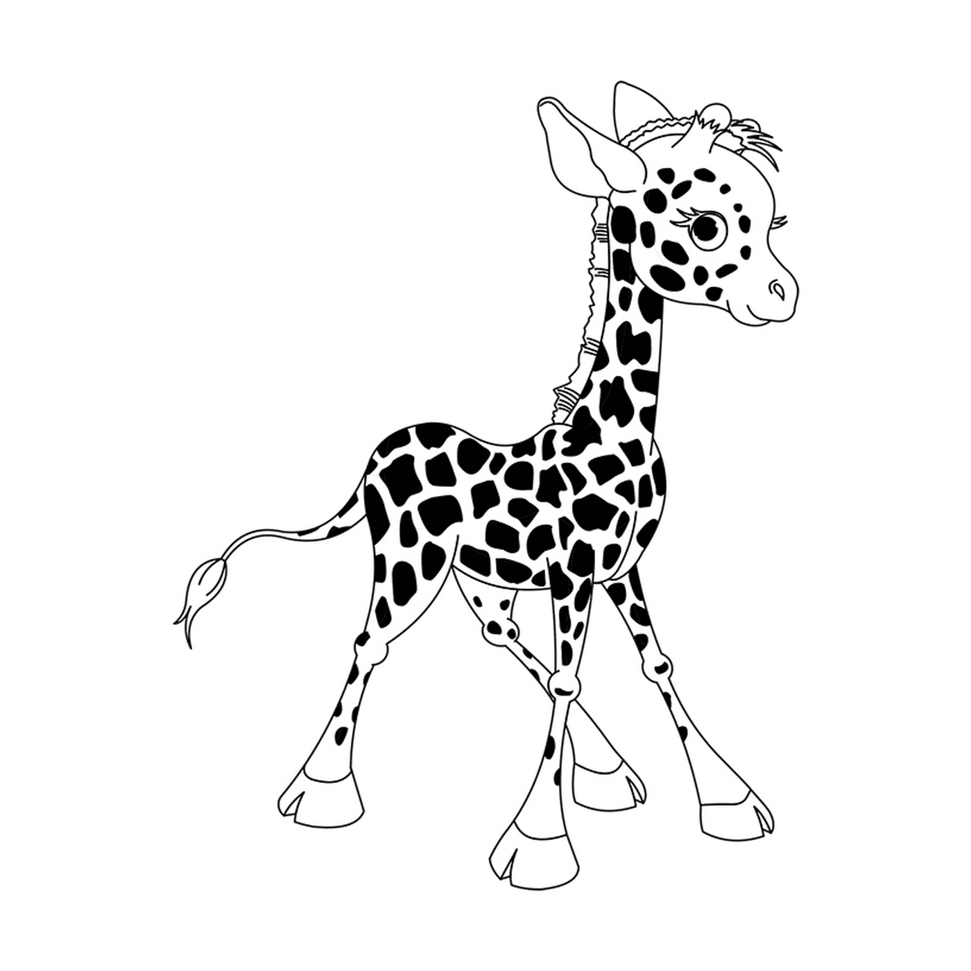   Une girafe bébé debout 