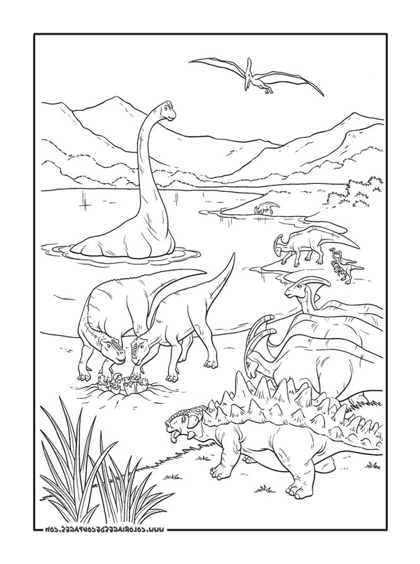   Un adulte d'un groupe de dinosaures 