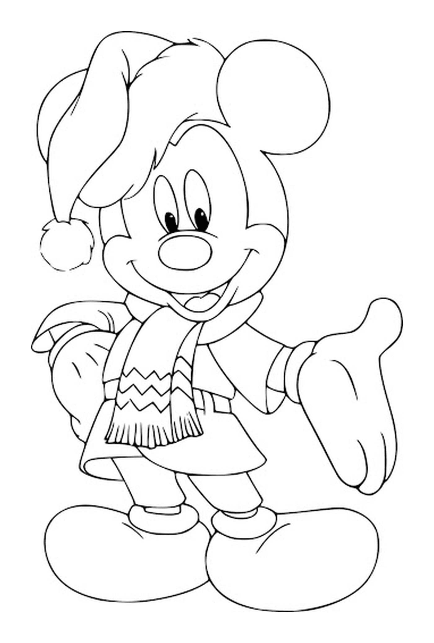   Mickey en tenue hivernale 