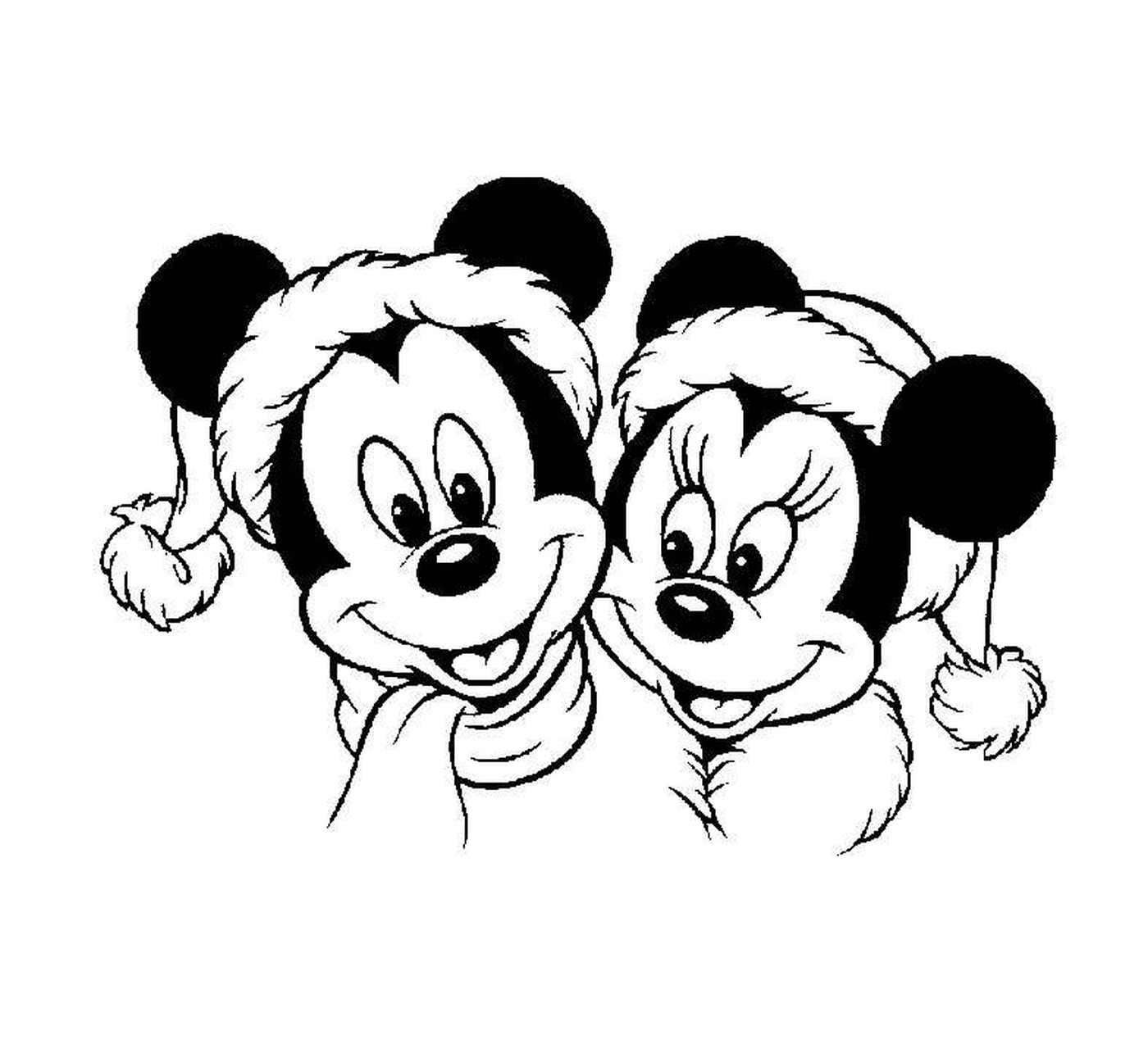   Mickey et Minnie souriants 