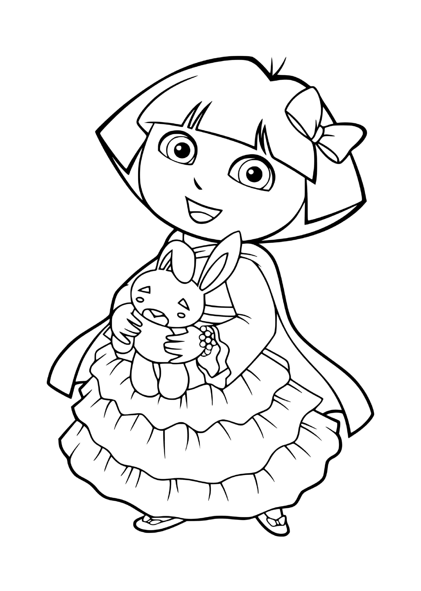   Dora porte une belle robe de princesse 