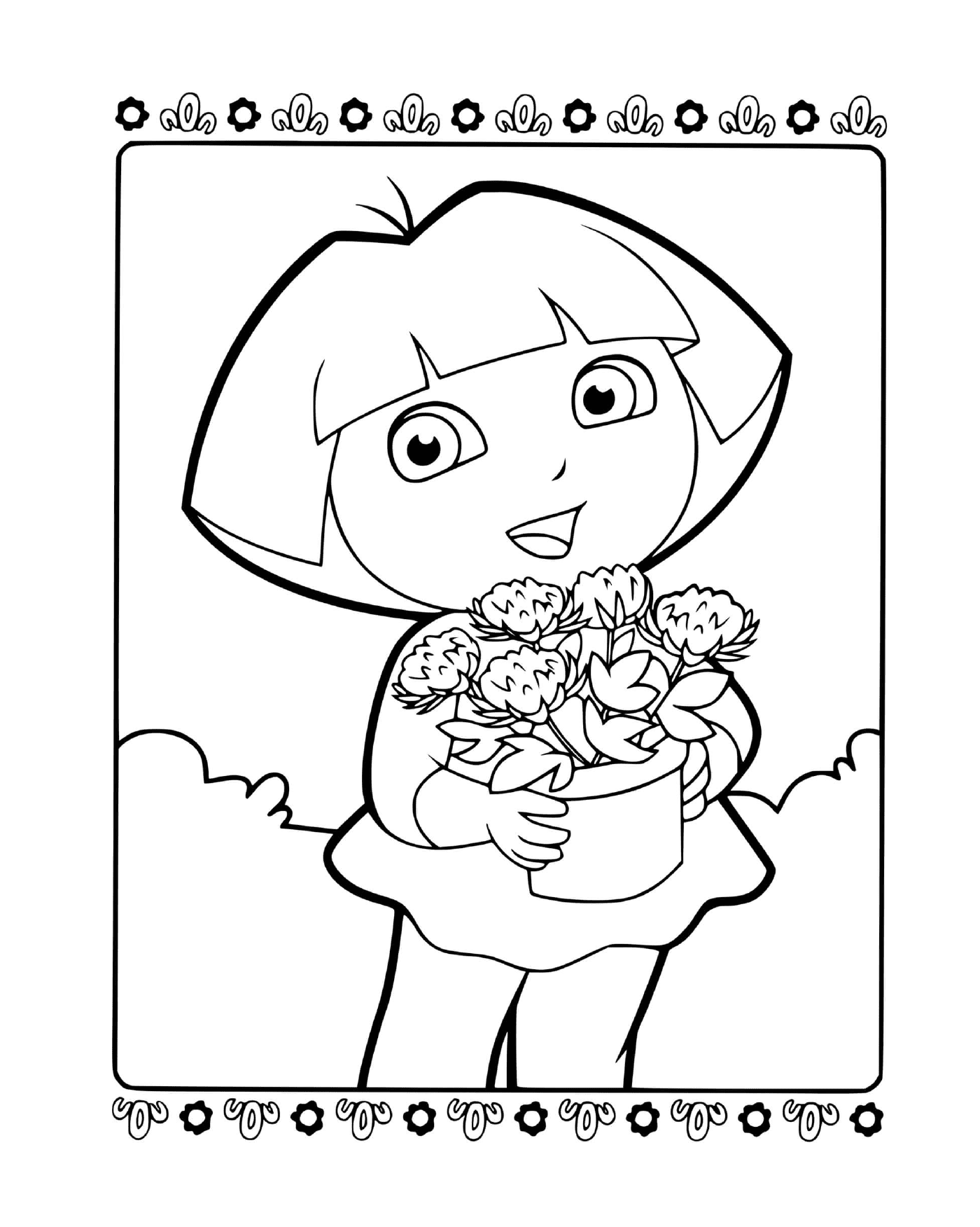   Dora s'adonne à son jardinage préféré 
