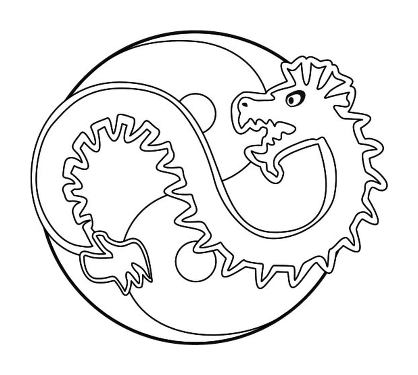   Un dragon dans un yin et yang 