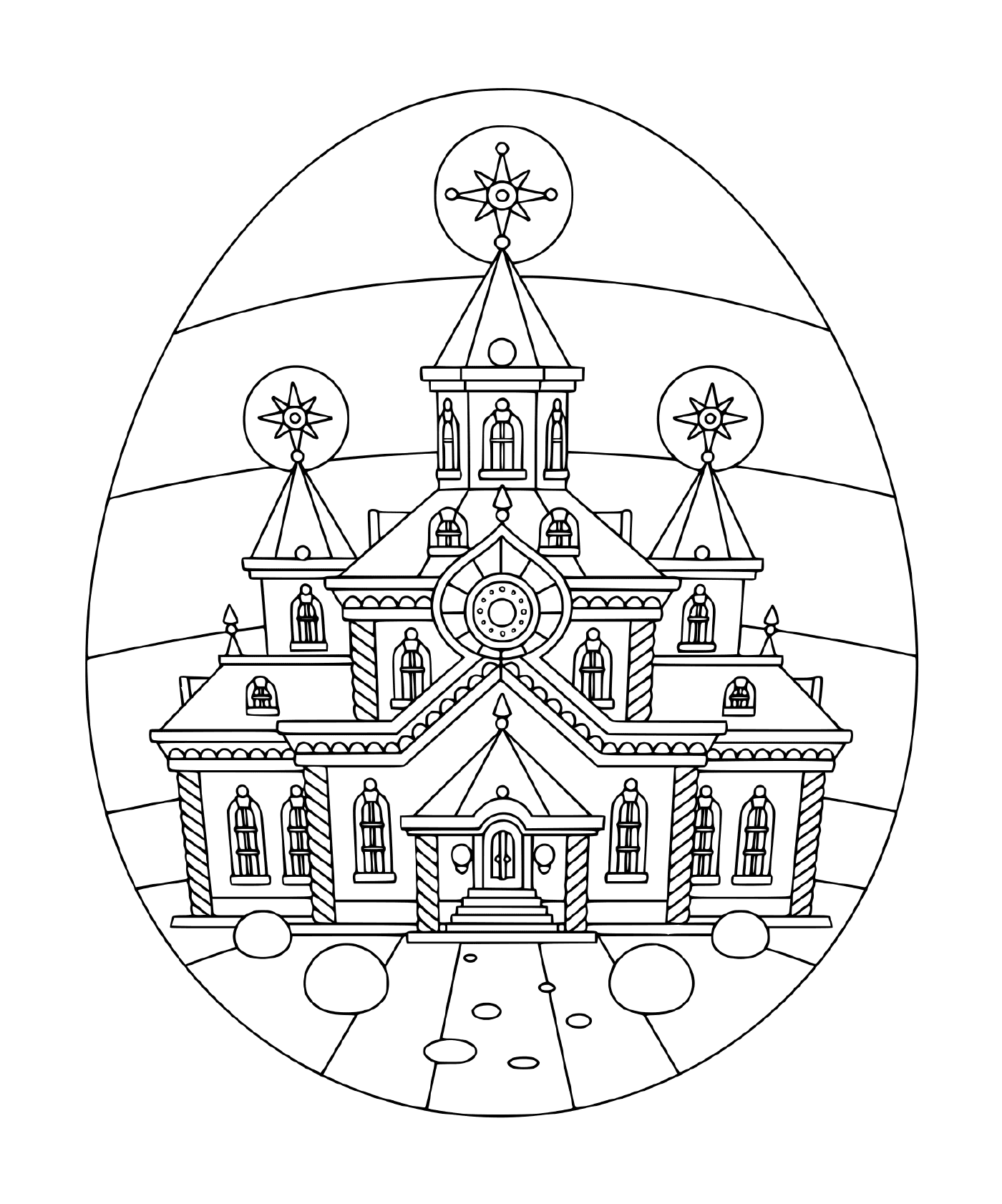   Église avec une horloge 