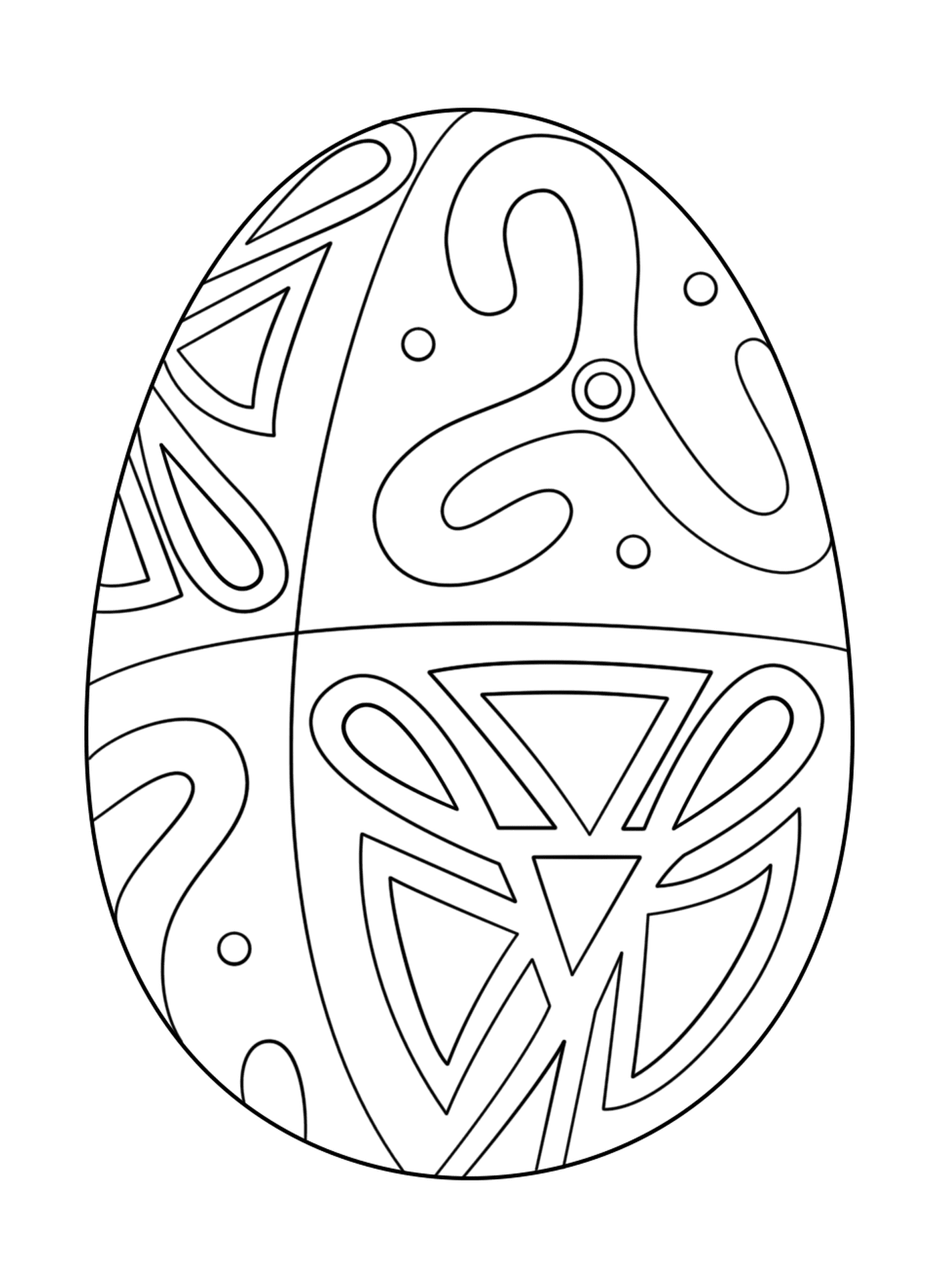   Oeuf de Pâques avec motif folklorique 