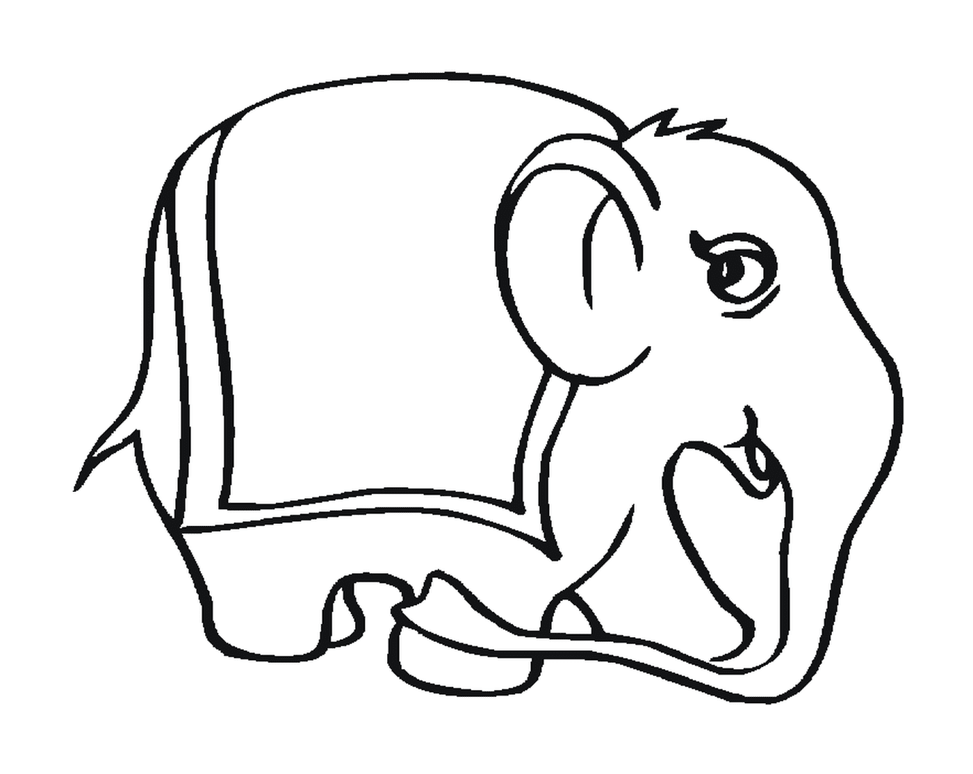   Un éléphant avec une silhouette assise 