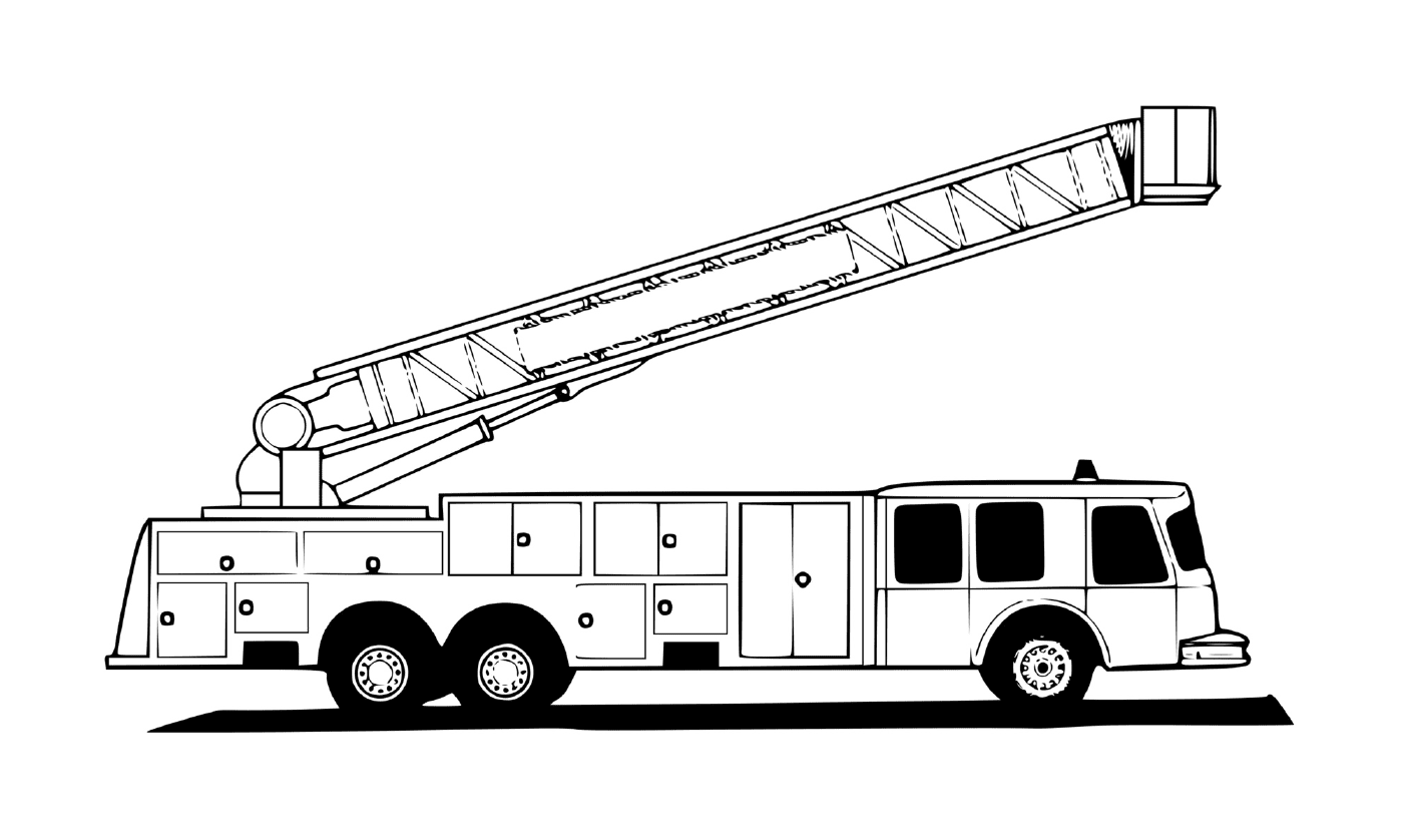   un camion de pompiers avec une échelle télescopique 