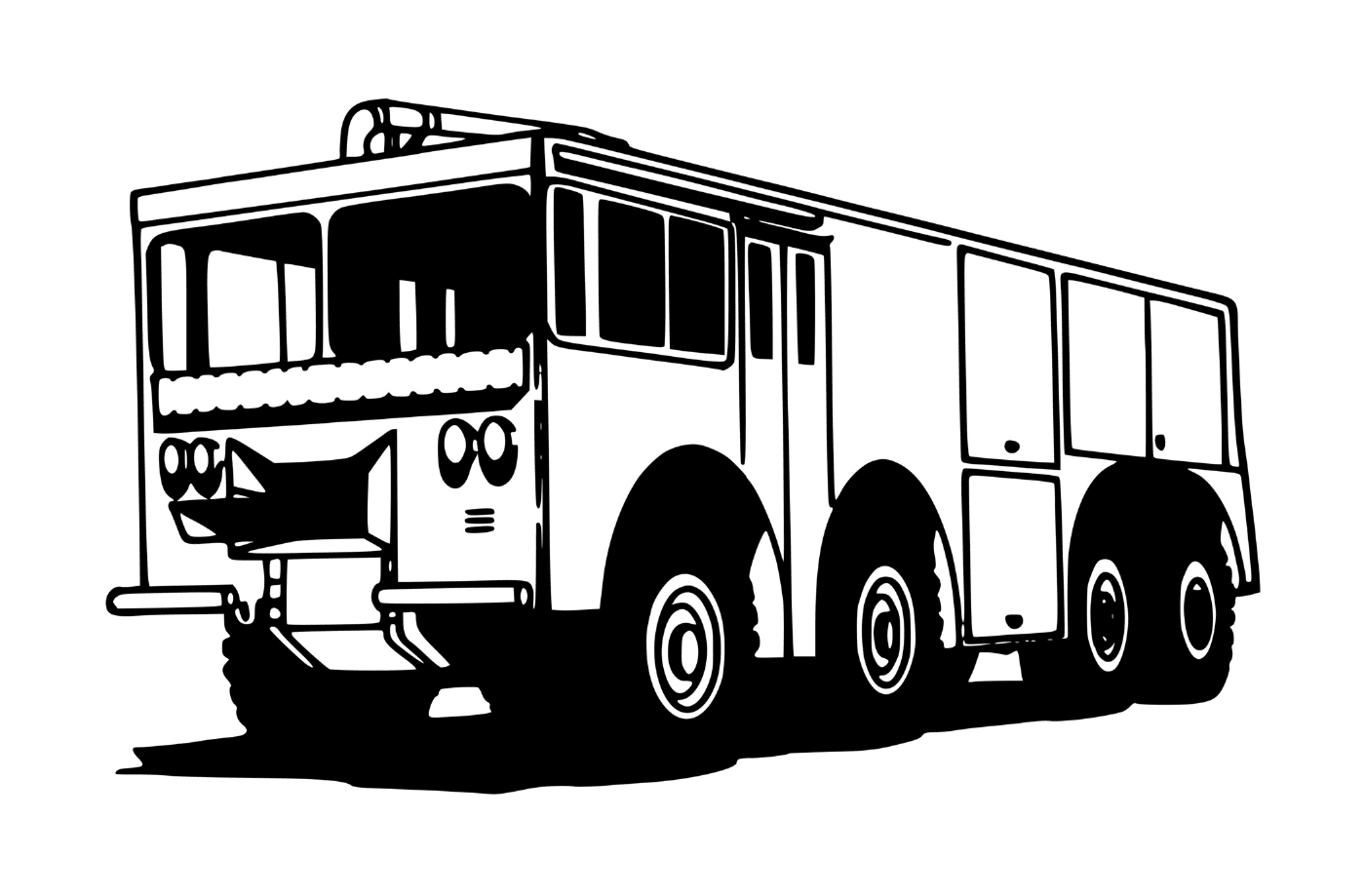   Camion pompier en intervention 