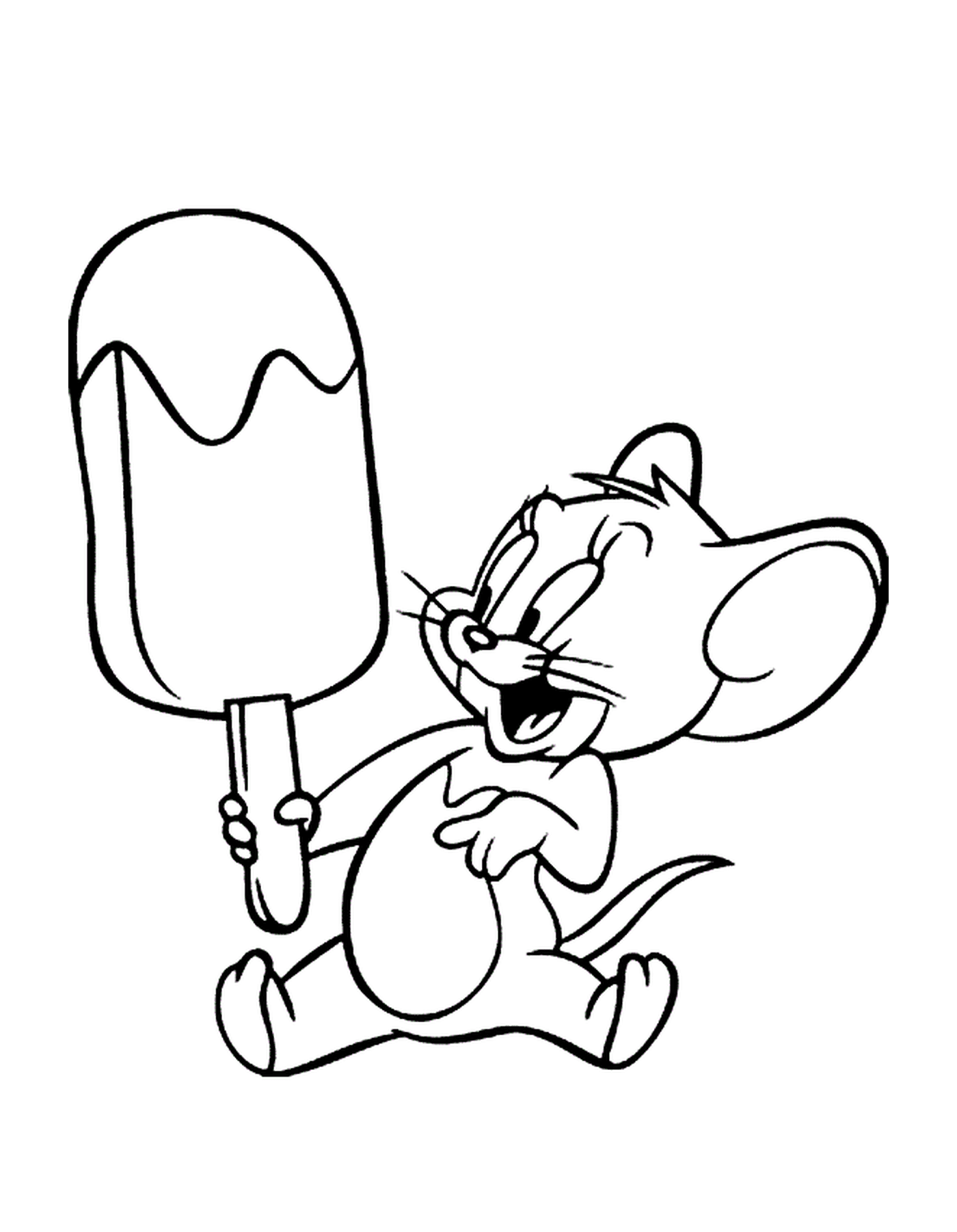   Une souris tenant une glace 