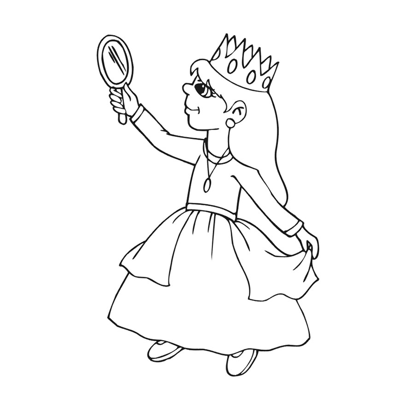   Une princesse tenant un miroir 