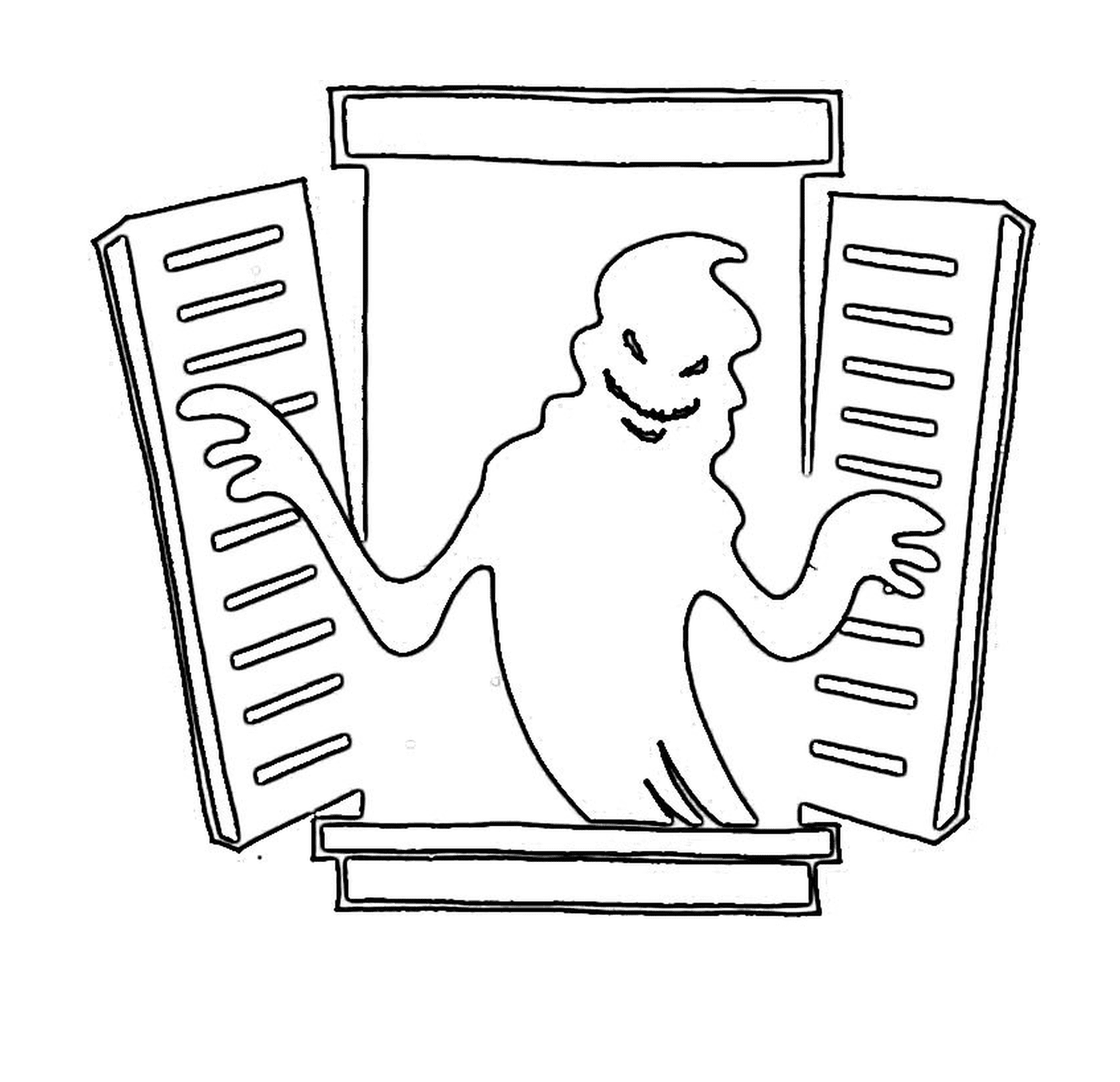   Fantôme sortant d'une fenêtre 