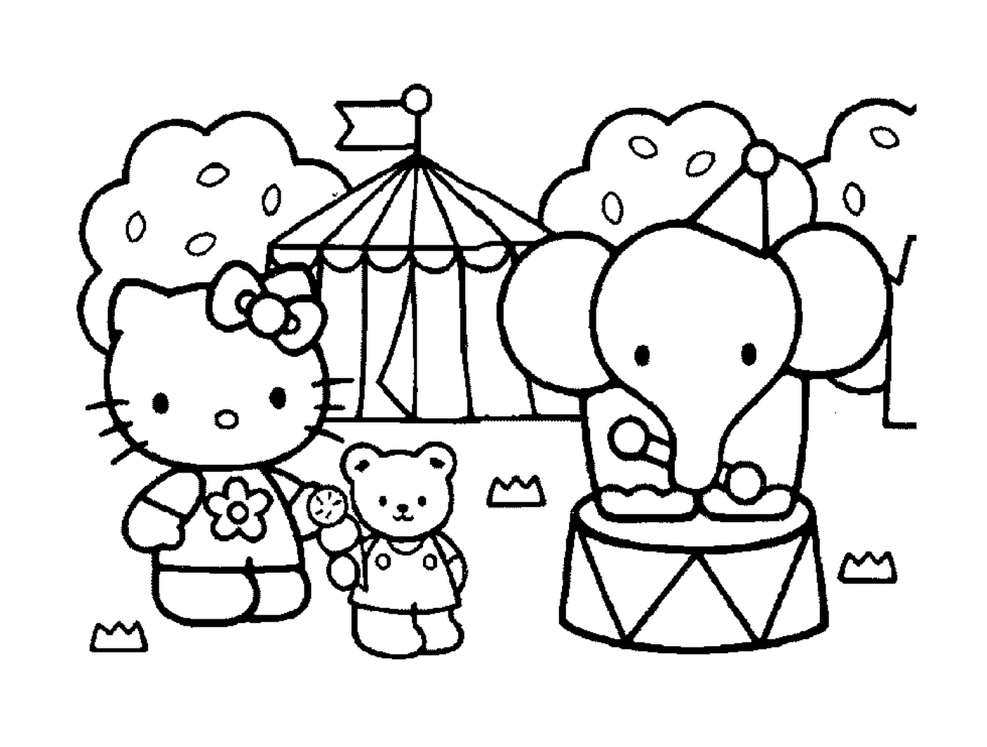   Une scène de cirque avec Hello Kitty 