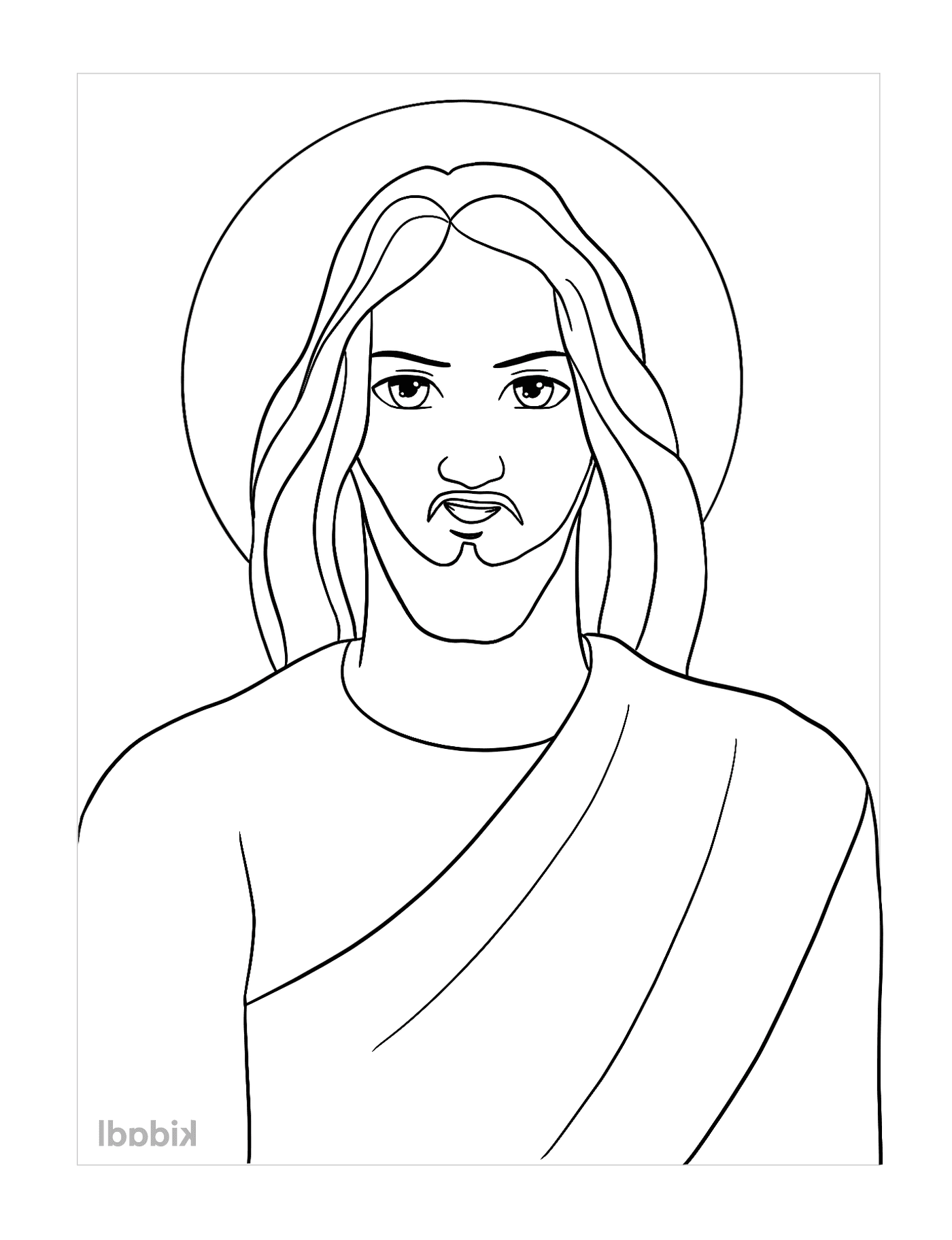   Jésus en dessin animé, un homme avec une barbe 