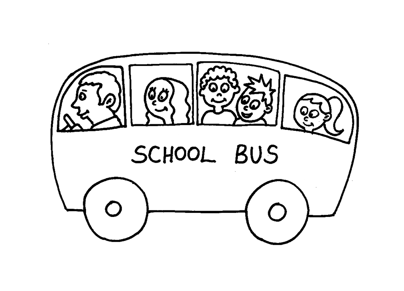   Un bus scolaire rempli d'enfants 