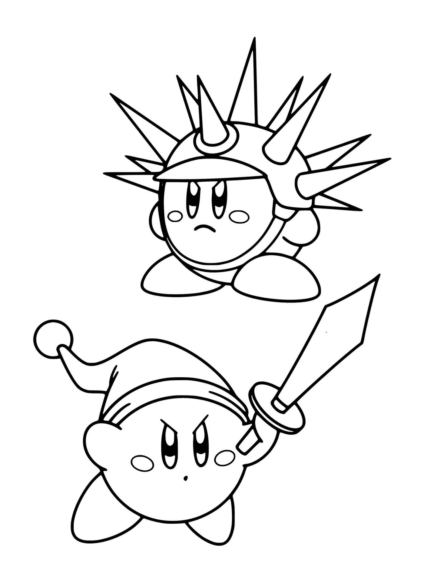   Deux personnages de Kirby Fighters 2 
