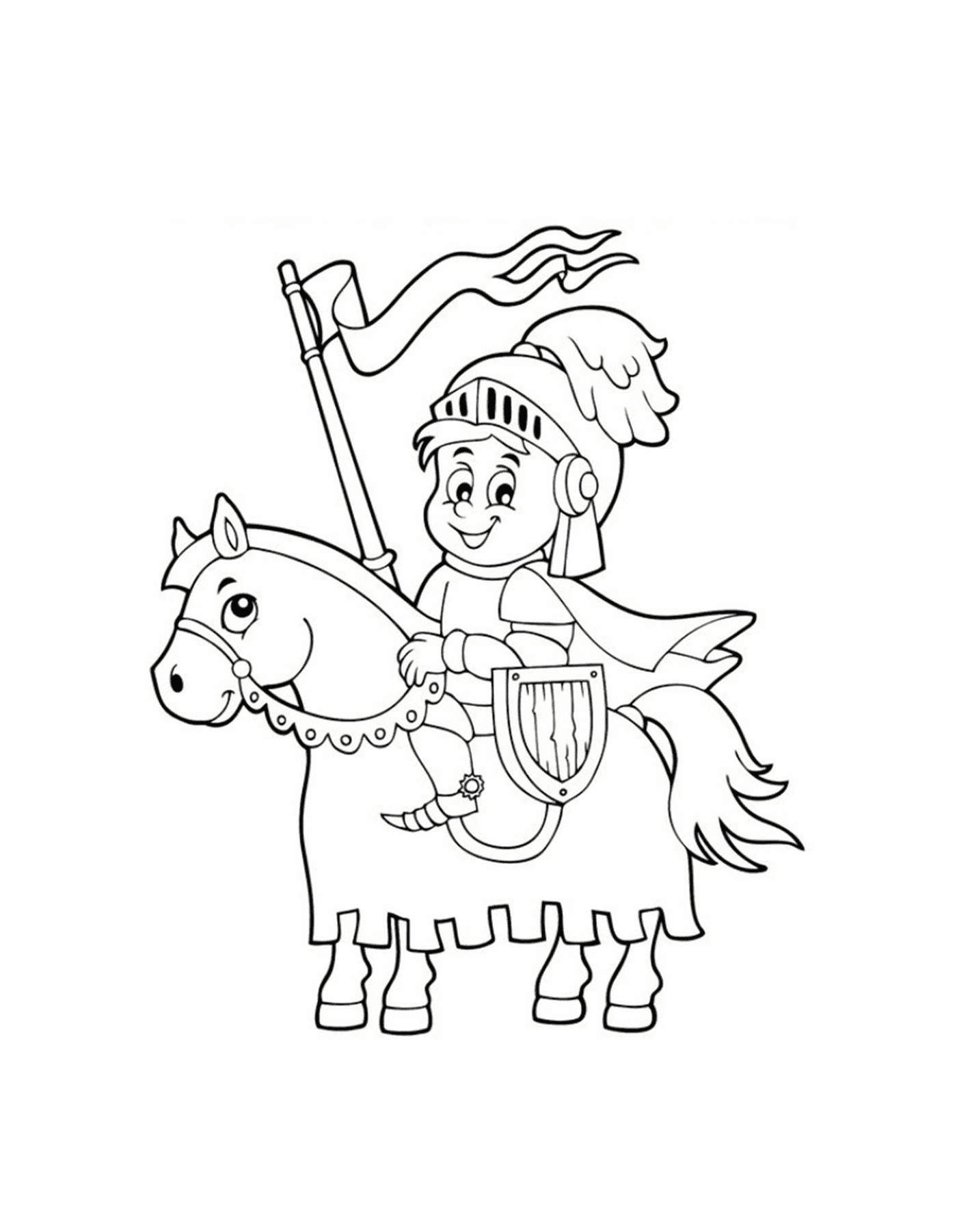   Un chevalier à cheval 