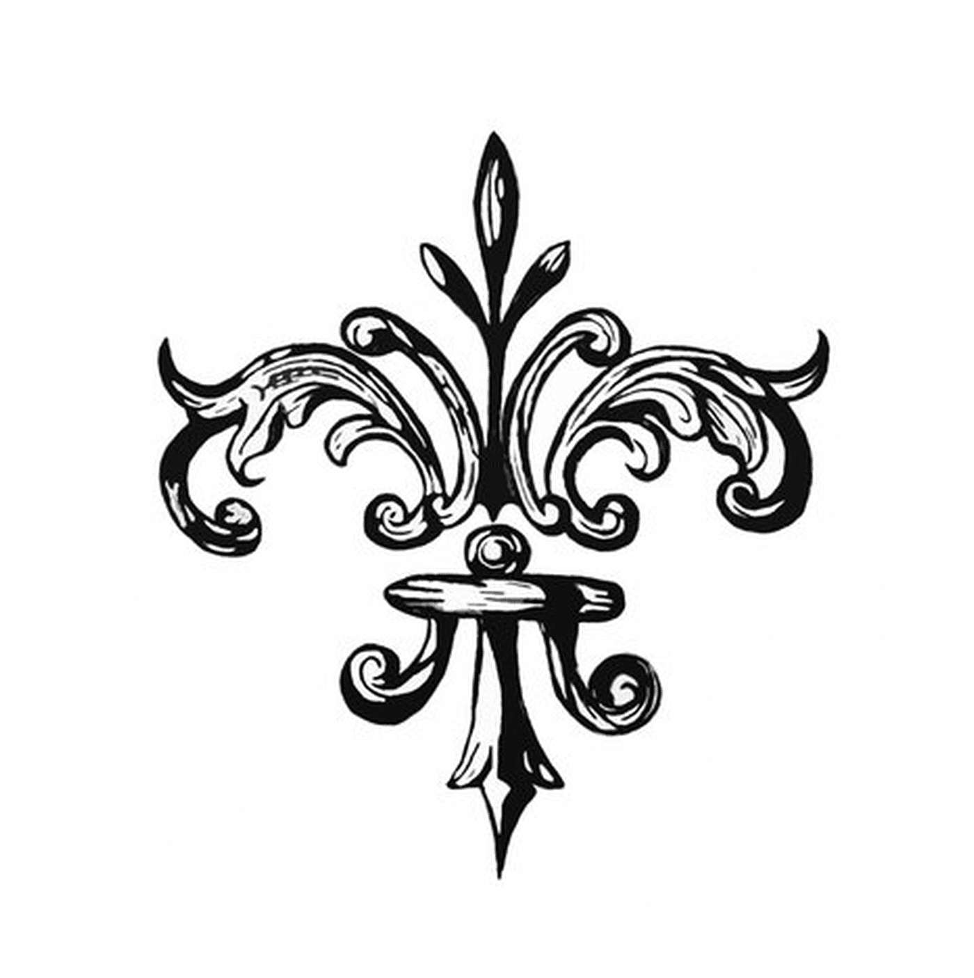   Un design noir et blanc orné de fleurs de lys 