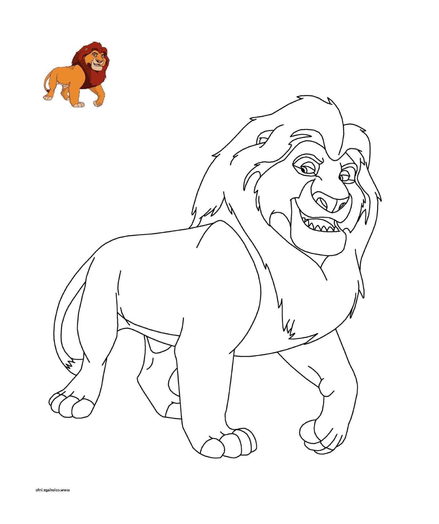   Le Roi Lion de Disney avec un lion à côté d'un autre animal 