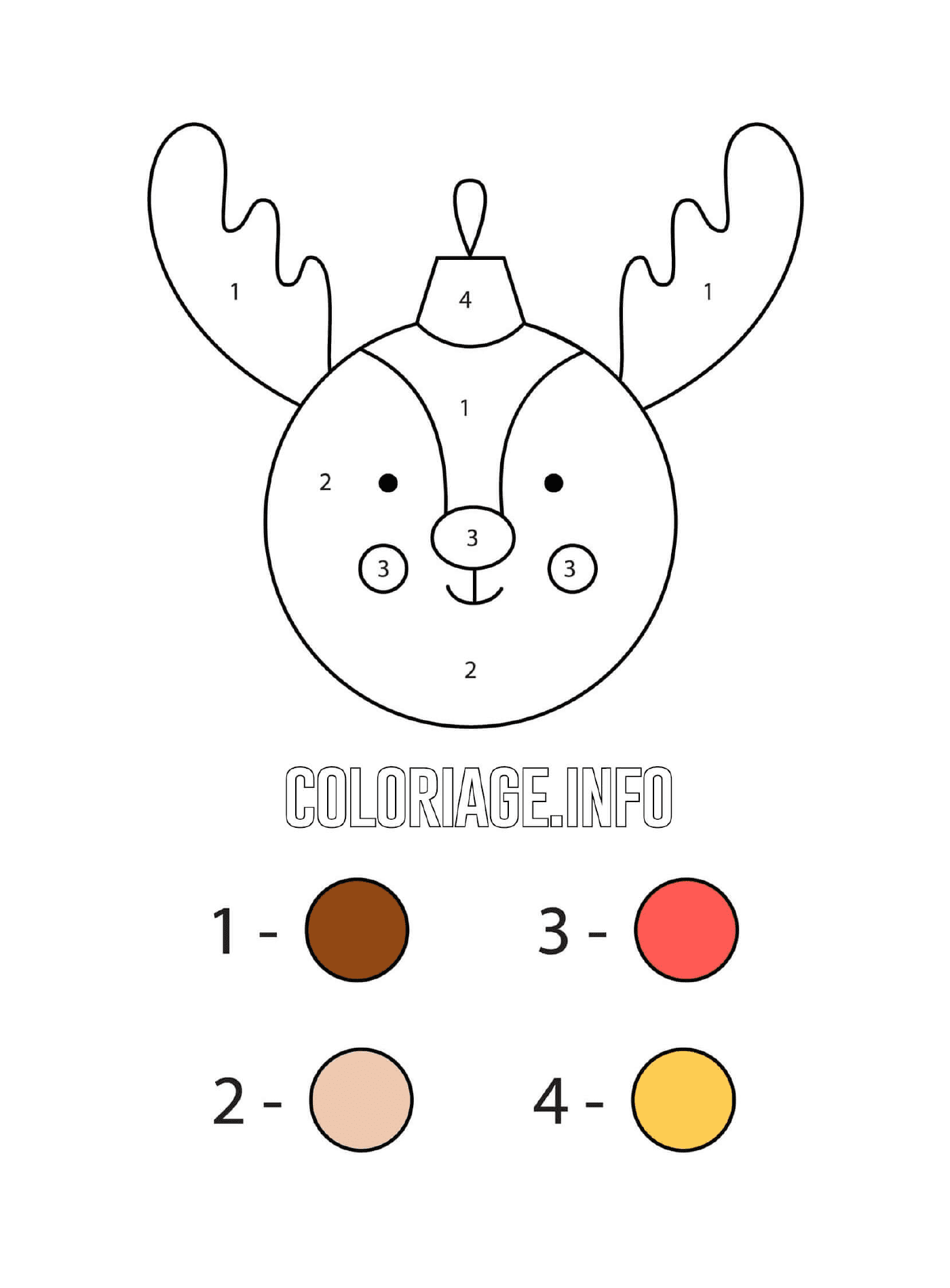   boule renne Noël numérotée 