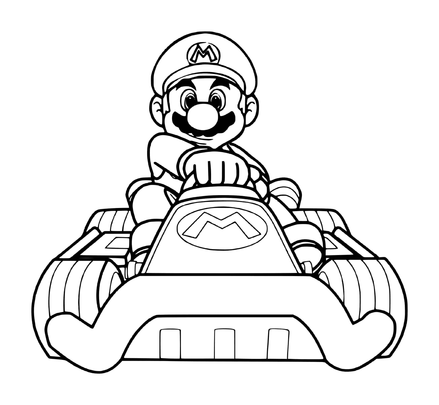   Mario prêt pour la course de voitures de sport 