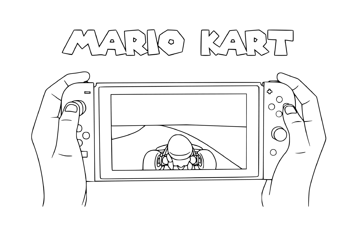   Un enfant joue à Mario Kart sur Nintendo Switch 