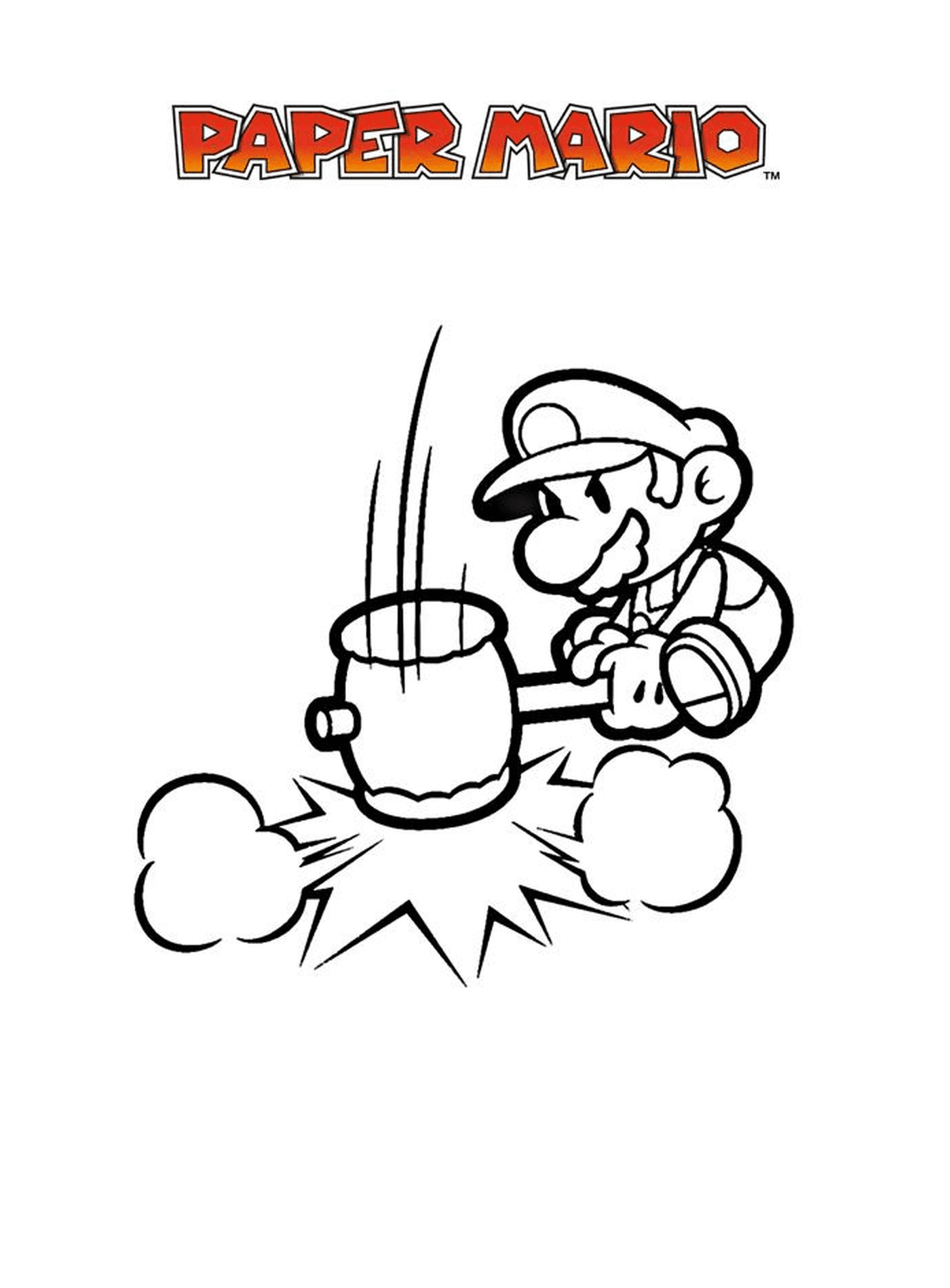   Mario Paper Millenaire 17, une personne remuant une cafetière 