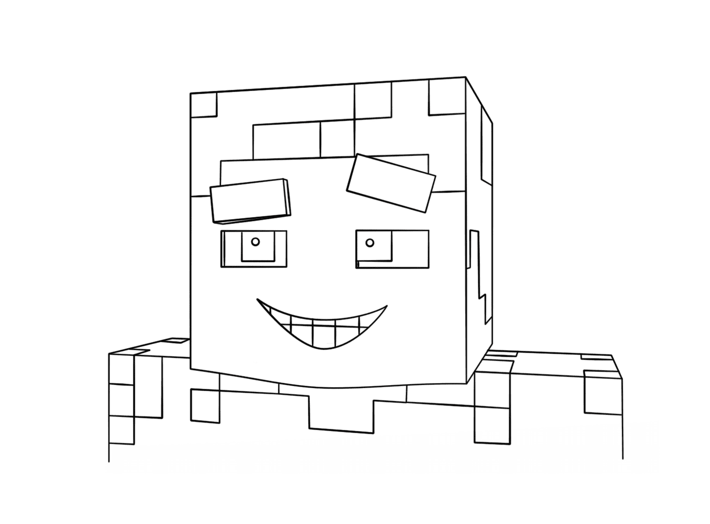   Visage souriant de Steve Minecraft 