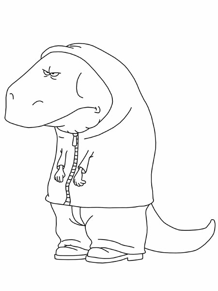   T-rex avec un sweat à capuche 