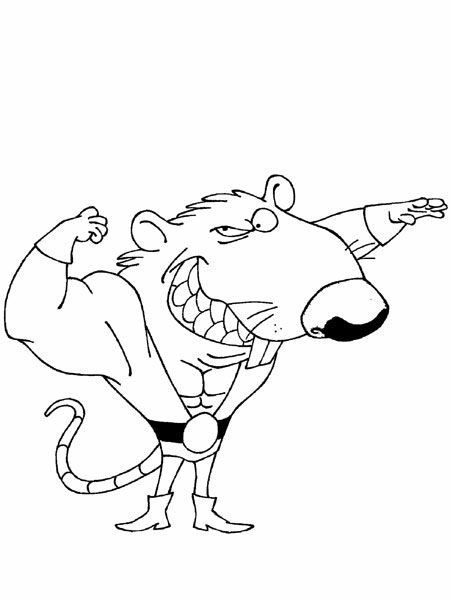   Rat musclé en dessin animé 
