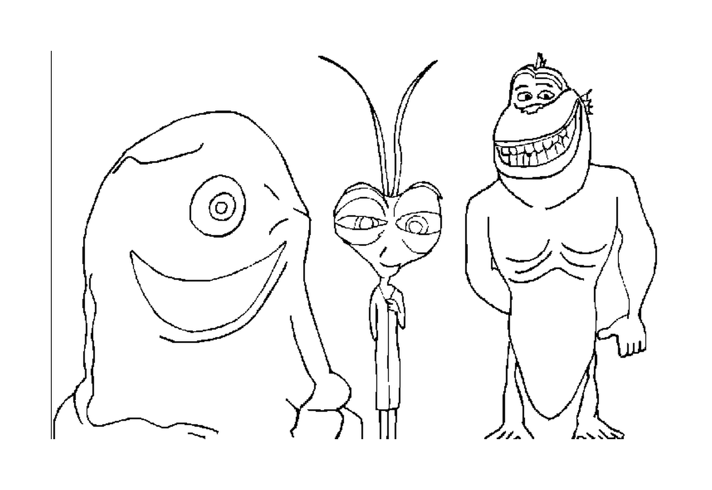   Monstres groupe personnages animés 