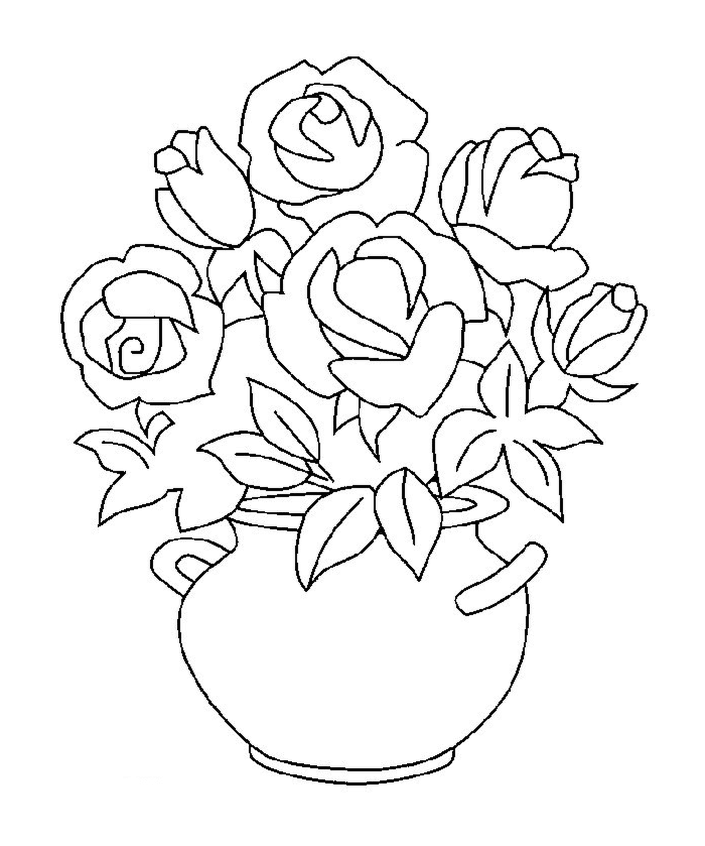   Un vase de roses 
