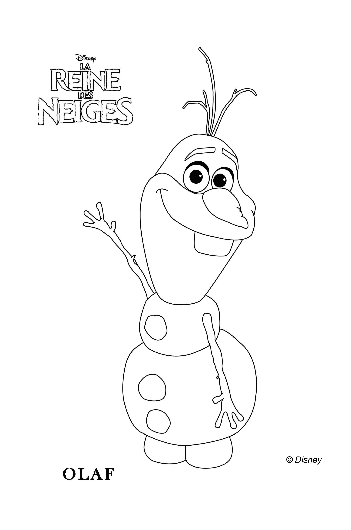   Olaf de Frozen fait un salut 